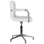 Chaise fauteuil siège de bureau informatique étude pivotante similicuir blanc 02_0024049