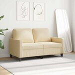 vidaXL Canapé à 2 places Crème 120 cm Tissu