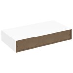 vidaXL Étagère murale avec 1 tiroir MDF Blanc Rangement de livres/DVD