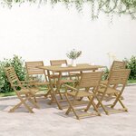 vidaXL Ensemble à manger de jardin 7 Pièces Bois d'acacia solide