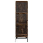 vidaXL Buffet avec portes en verre chêne fumé 35x37x120 cm