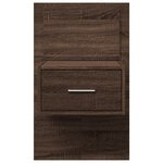 vidaXL Table de chevet murale avec lumières LED chêne marron