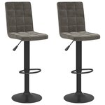 vidaXL Tabourets de bar lot de 2 gris foncé velours