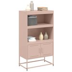vidaXL Buffet haut rose 68 5x38 5x123 5 cm acier