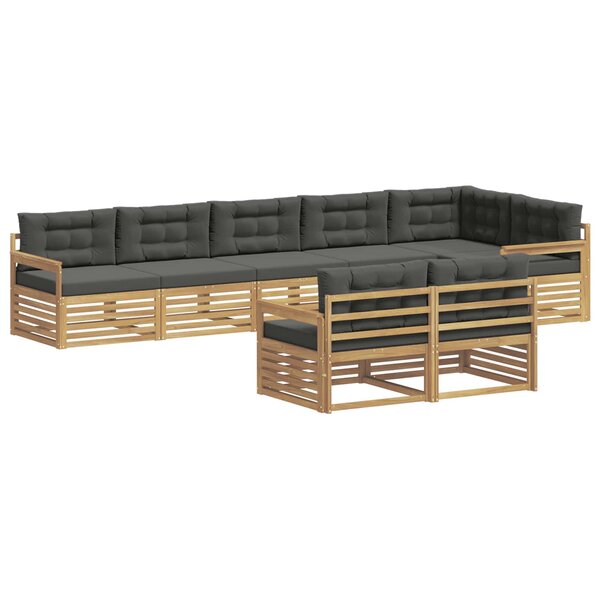 vidaXL Ensemble de canapés d'extérieur 8 pc Blanc et anthracite