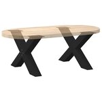 vidaXL Pieds de table basse en forme de X  2 pièces  noir  70 x (42-43) cm  acier