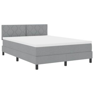 vidaXL Lit Box Spring avec matelas & LED Gris clair 140x200 cm Tissu