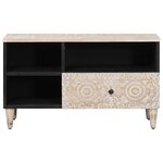 vidaXL Meuble TV Blanc 80 x 33 5 x 46 cm Bois de mangue massif