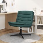 vidaXL Chaise Pivotante Vert foncé Tissu Standard Pivotant