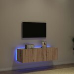 vidaXL Meuble TV mural Montage mural chêne artisanal 100 x 35 x 31 cm