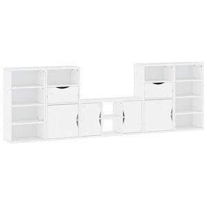 vidaXL Meubles TV 5 Pièces avec rangement ODDA blanc bois de pin massif