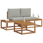 vidaXL Ensemble de canapés d'extérieur avec coussin 3 Pièces Naturel