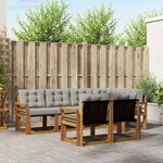 vidaXL Ensemble de canapés d'extérieur 7 pc Gris Naturel et Clair