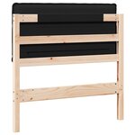 vidaXL Tête de lit capitonnée Naturel et Noir 90 cm Pin massif