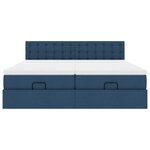 VidaXL Cadre de lit ottoman avec matelas bleu 180x200 cm tissu