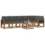 vidaXL Ensemble de canapés d'extérieur 7 Pièces Naturel et Anthracite