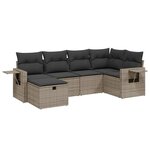 vidaXL Salon de jardin 6 Pièces avec coussins gris résine tressée