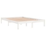vidaXL Cadre de lit sans matelas blanc bois massif