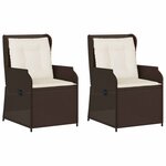 vidaXL Banc de jardin 2 Pièces Marron polyrotin