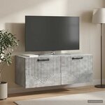 vidaXL Meuble TV mural Gris béton 78 5 x 31 x 30 cm Bois d'ingénierie