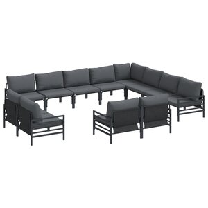 vidaXL Ensemble de canapé de jardin 12 Pièces Anthracite Acier