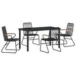 vidaXL Ensemble de salle à manger pour jardin 5 Pièces Noir