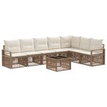 vidaXL Ensemble de canapé de jardin 8 Pièces Beige polyrotin