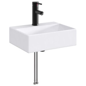 vidaXL Lavabo de salle de bains Noir Mat 39 x 30 5 x 12 5 cm métal