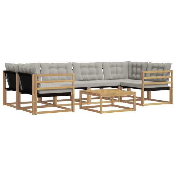 vidaXL Ensemble de canapés d'extérieur 7 pc Blanc et gris clair