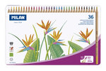 Crayons de couleur mine épaisse Ø 3 5 mm hexagonaux Boite métallique 36 pièces