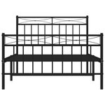 vidaXL Cadre de lit métal avec tête de lit/pied de lit noir 107x203 cm