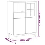 vidaXL Buffet avec porte vitrée FLAM 92x40x122 5 cm bois massif de pin