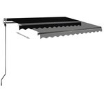 vidaXL Auvent manuel rétractable avec LED 350x250 cm Anthracite