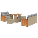 vidaXL Ensemble de canapé de jardin 8 Pièces Beige et Gris clair