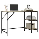 vidaXL Bureau chêne sonoma 120x50x75 cm métal et bois d'ingénierie