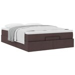 VidaXL Cadre de lit ottoman avec matelas marron foncé 140x200 cm tissu