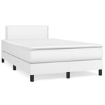 vidaXL Sommier à lattes de lit avec matelas blanc 120x190cm similicuir