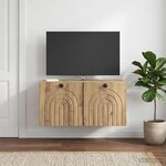 vidaXL Meuble TV mural 59 5 x 31 x 30 cm Chêne artisanal
