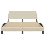 vidaXL Cadre de lit Dover crème 120x200 cm tissu