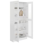 vidaXL Armoire à vitrine Blanc 82 5x30 5x185 5 cm Bois d'ingénierie