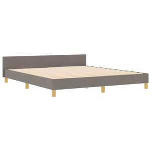 vidaXL Cadre de lit avec tête de lit Taupe 180 x 200 cm tissu