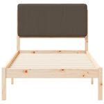 vidaXL Cadre de lit avec tête de lit rembourrée Taupe 100 x 200 cm