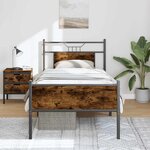 vidaXL Cadre de lit sans matelas chêne fumé 90x200cm bois d'ingénierie