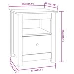 vidaXL Table de chevet Blanc 40x35x49 cm Bois de pin massif