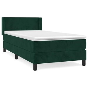 vidaXL Sommier à lattes de lit et matelas Vert foncé 80x200 cm Velours
