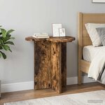 vidaXL Table d'appoint Chêne fumé Ø 39 x 38 cm Bois d'ingénierie