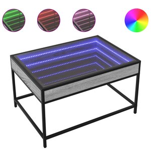 vidaXL Table basse avec LED infini sonoma gris 70x50x41 cm