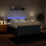 vidaXL Sommier à lattes de lit avec matelas Bleu 200x200 cm Tissu