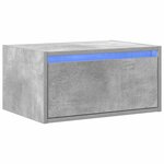 vidaXL Table de chevet murale avec lumières LED gris béton