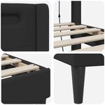 vidaXL Cadre de lit avec bandes LED Noir 160 x 200 cm Simili cuir